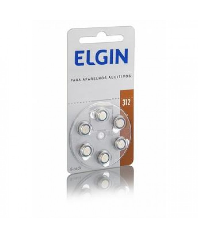 Bateria aparelho Auditivo c/ 6 pilhas - Elgin 312 PR41 82236